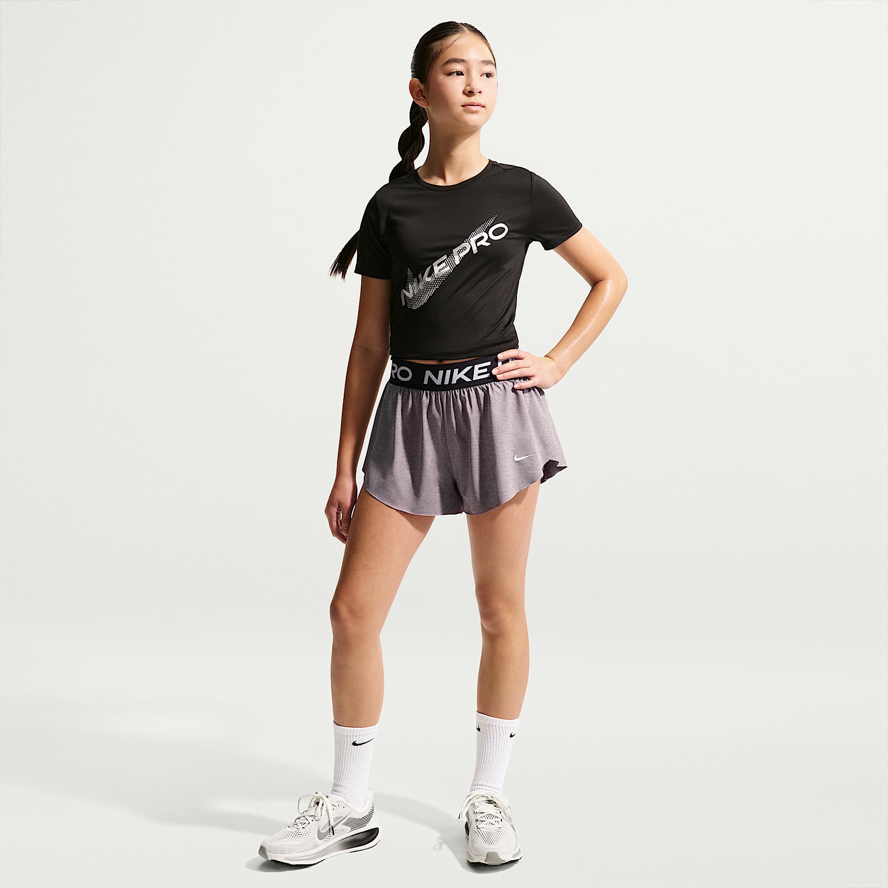 Nike Pro Big Kids' (Girls') Dri-FIT 2-in-1 Shorts. Nike.com